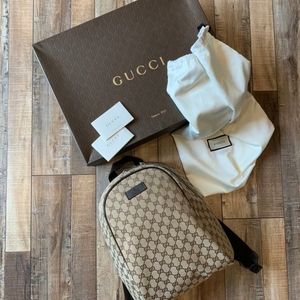 Authentic Gucci Monogram Travel Backpack